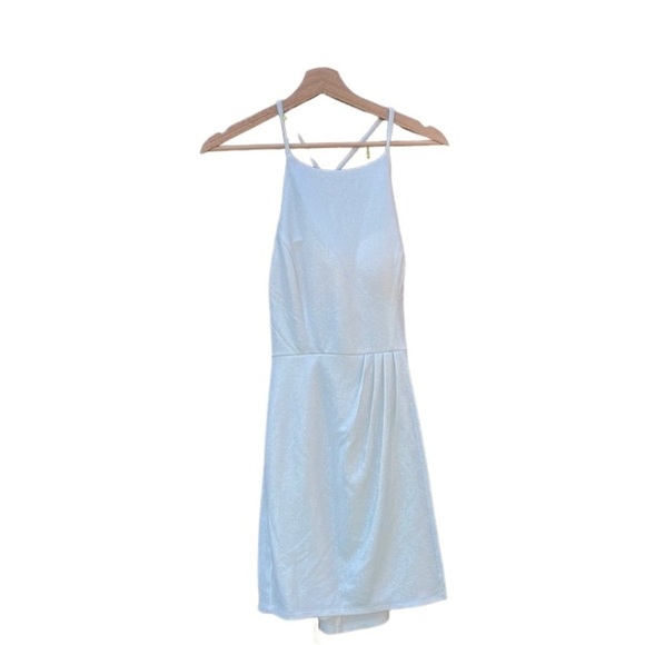 Speechless size 9 open back white and silver dress, pit to pit 16" - Picture 1 of 5